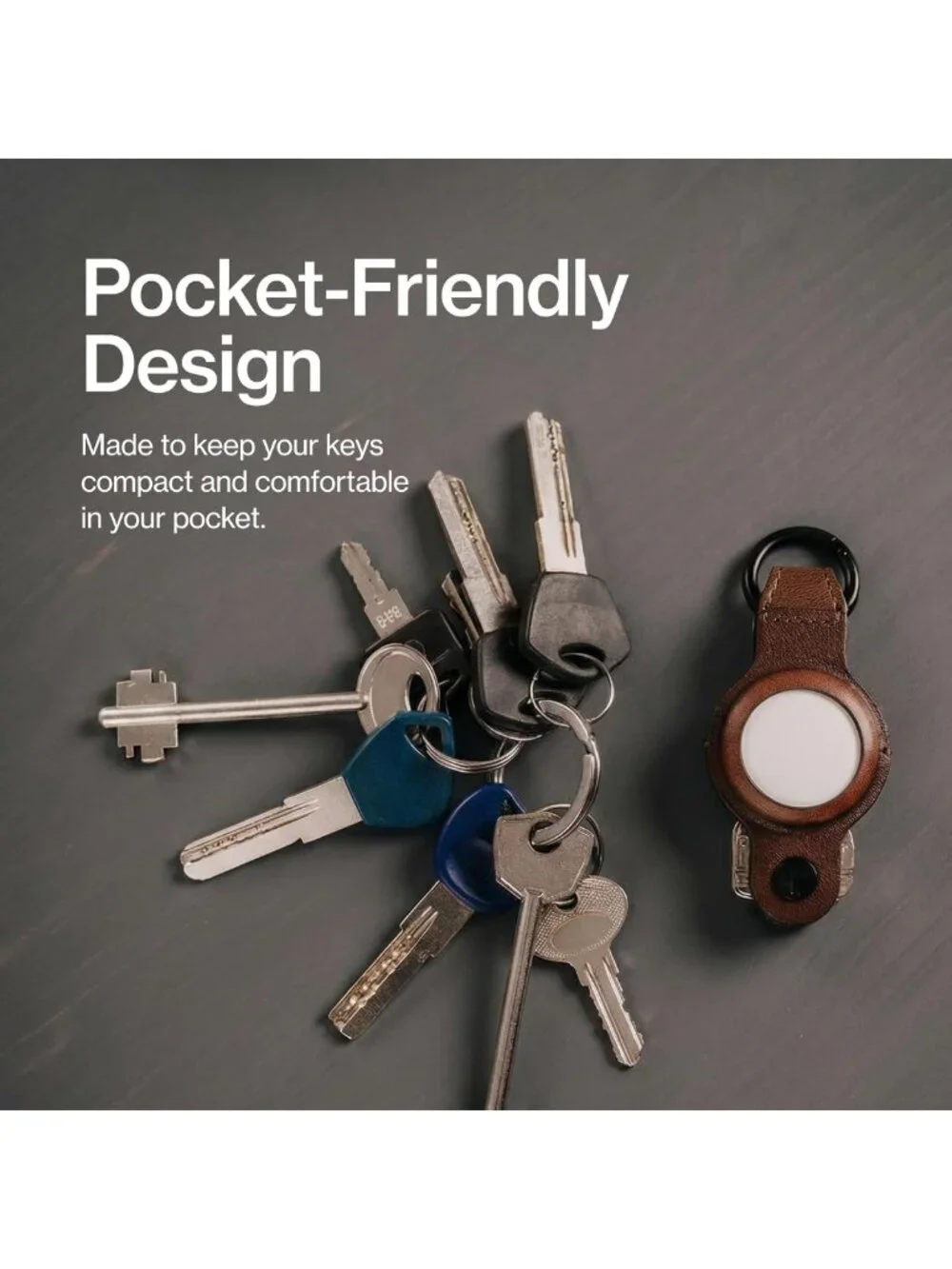 Premium Keychain Holder for Apple AirTag | 5-Key Organizer Keychain Accessory
